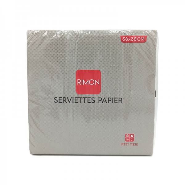 Serviettes micropointe 2 plis taupe 38X38 cm X40