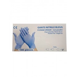 Gants Nitrile Bleus x100 -NP - Taille XL - SANS GENCOD